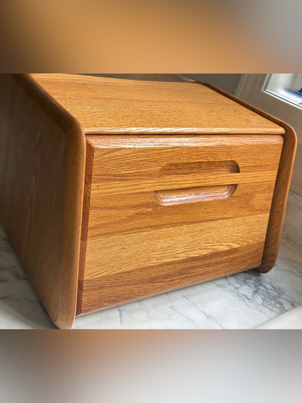 70's Cornwall Wooden Bread Box - Oak Finish